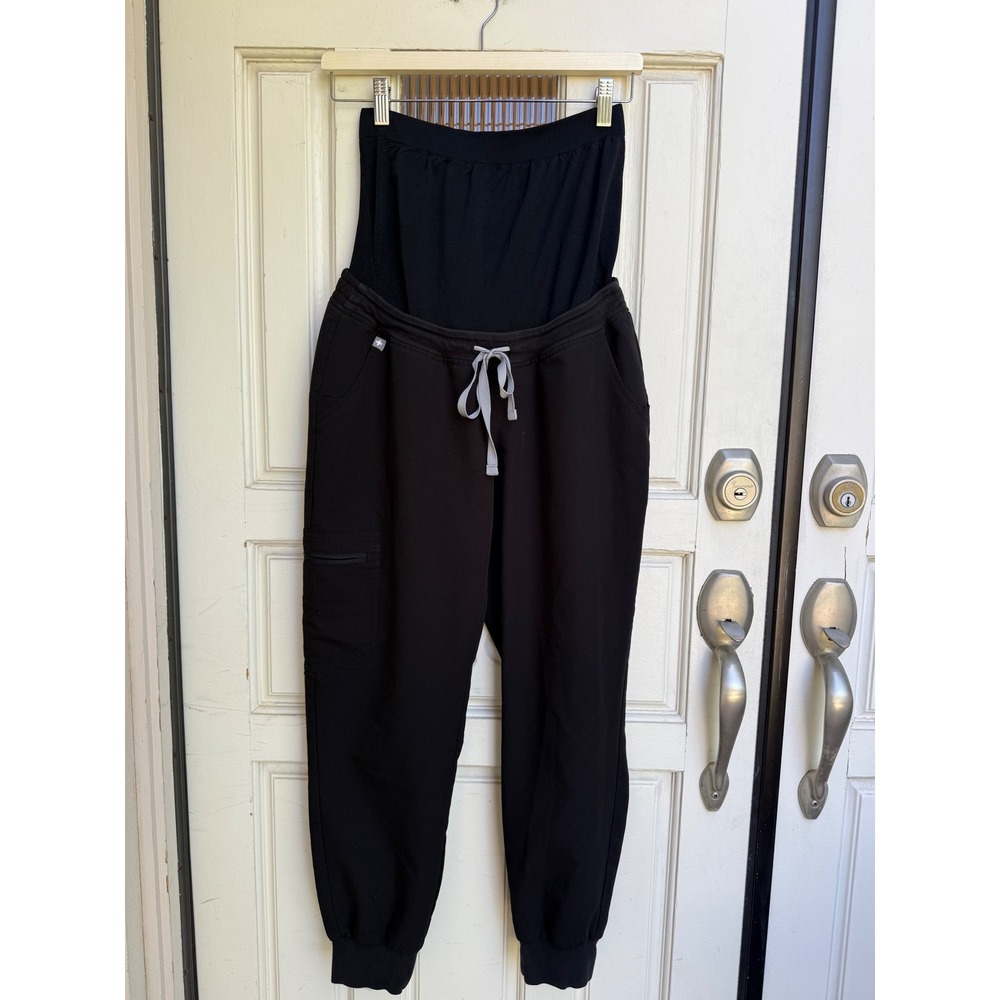 FIGS Zamora Maternity Jogger Scrub Pants Black Size Small Petite